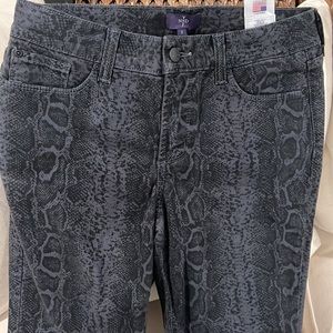NYDJ black/gray  animal print skinny jeans, size 2